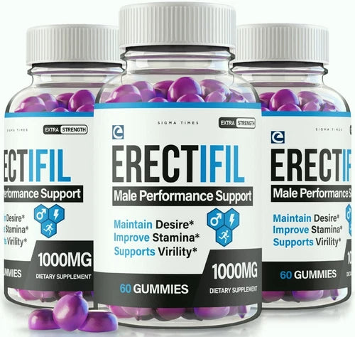 (3 Pack) Erectifil Male Health Gummies, Stamina & Virility Supplement for Men