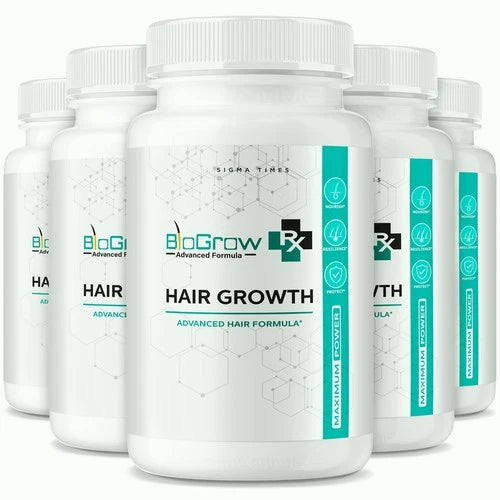 (5 Pack) BioGrow Dietary Pills to Boost Hair Growth and Strength Naturally