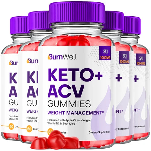 Burnwell Keto ACV, Burn Well Keto Gummies Advanced Weight Loss (5 Pack)
