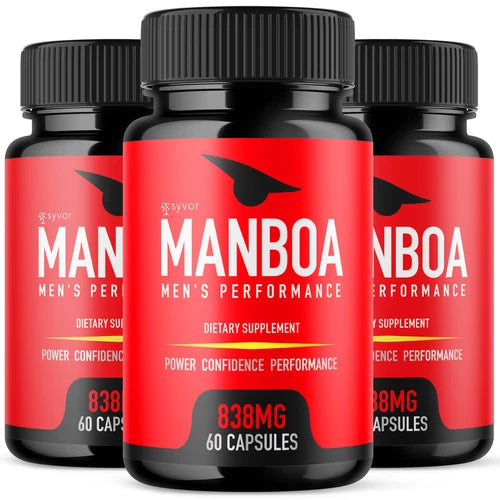 (3 Pack) Manboa Pills for Men Advanced Formula Vitamin Supplement 180 Capsules
