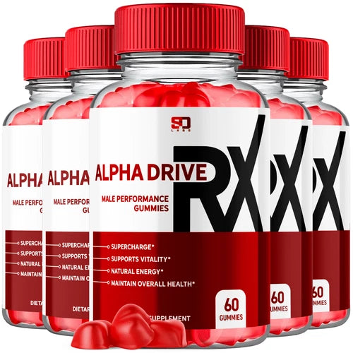 (5 Pack) Alpha Drive RX Male Enhancing Gummies - Men's Performance (300 Gummies)