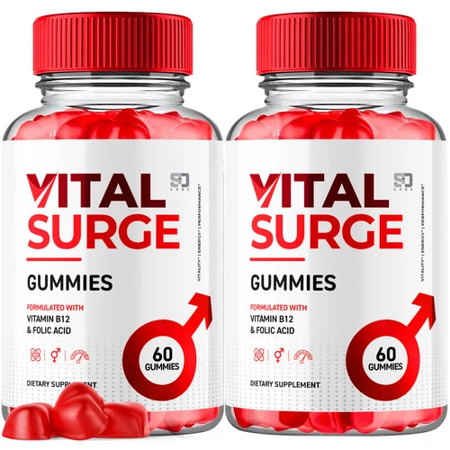 Vital Surge Male Gummies,  Vital Surge Testo Support Gummys Performance (2 Pack)