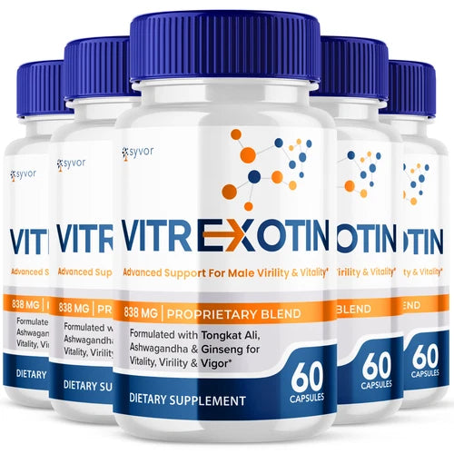 Vitrexotin Male Pills Advanced Vitality Support Formula Supplement, 300 Capsules