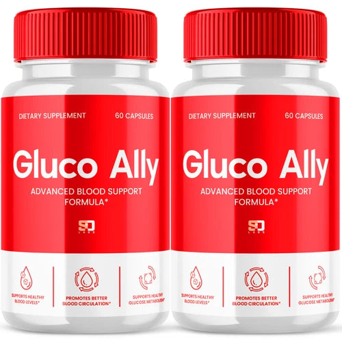 (2 Pack) Gluco Ally Pills - Gluco Ally Blood Health Support Formula - 120 Caps