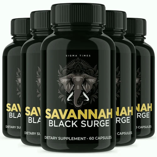 (5 Pack) Savannah Black Surge Male Enhancement Formula to Boost Performance