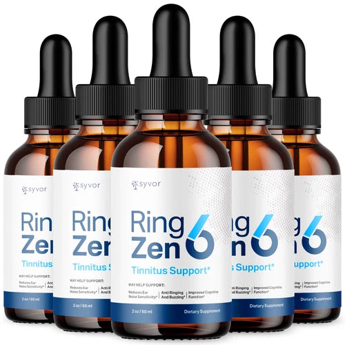 Ring Zen 6 Ear Health Drops All Natural Formula Hearing Supplement (5 Pack)