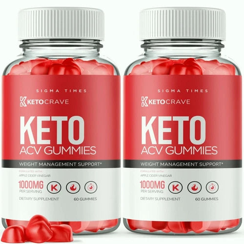 (2 Pack) Keto Crave ACV Gummies to Repress Appetite Cravings & Boost Fat Burning