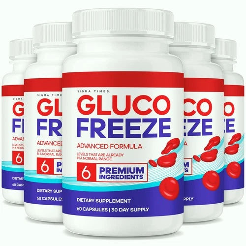(5 Pack) GlucoFreeze Pills Gluco Freeze (300 Capsules)