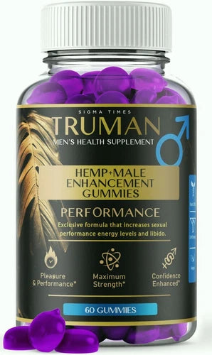 Truman Gummies for Men, Tru man Male Performance Supplement, TrumanMale 60ct