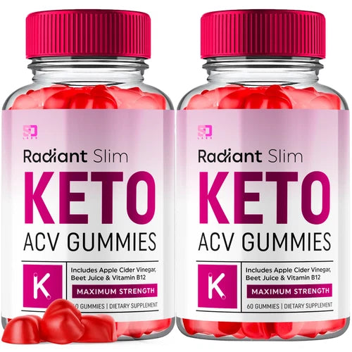 (2 Pack) Radiant Slim Keto, Radiant Slim ACV Gummies Weight Loss (120 Gummies)