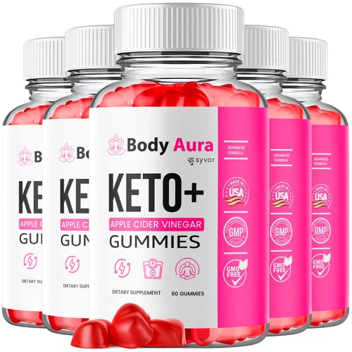 (5 Pack) Body Aura Keto ACV Gummys 1000MG Advanced Formula Vitamin 300 Gummies