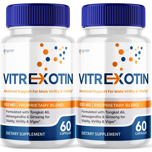 Vitrexotin Male Pills Advanced Vitality Support Formula Supplement, 120 Capsules