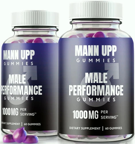 (2 Pack) Mann Upp Performance Gummies for Men, Enhancement & Stamina Gummy