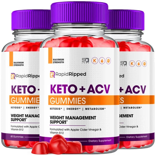 Rapid Ripped Keto, Rapid Ripped ACV Weight Loss & Fat Burn Gummies (3 Pack)