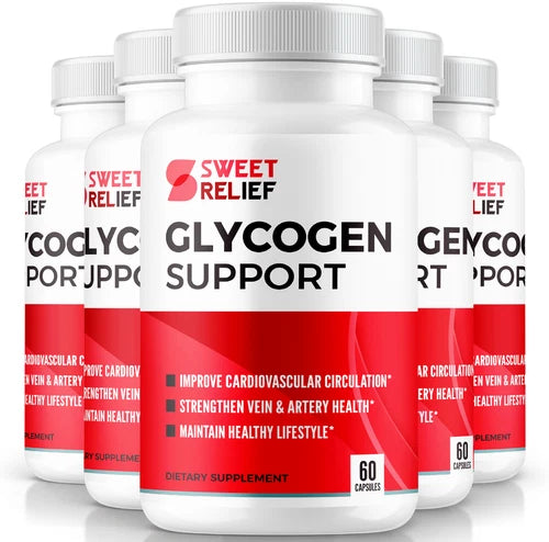 (5 Pack) Sweet Relief Glycogen Support - Sweet Relief Blood Vessel Cleaner