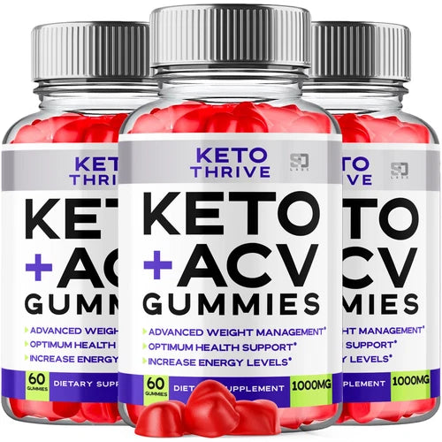 (3 Pack) Keto Thrive Keto Gummies, Ketothrive ACV Keto Weight Loss (180 Gummies)