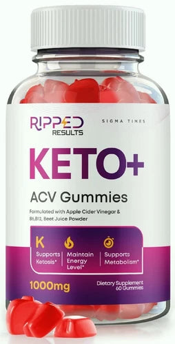 Ripped Results Keto + ACV Gummies for Weight Loss and Appetite Suppression 60ct