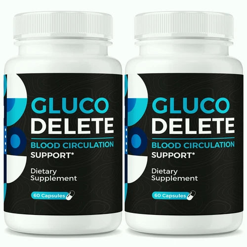 (2 Pack) Gluco Delete Blood Support Capsules, Premium Blend for Healthy Levels