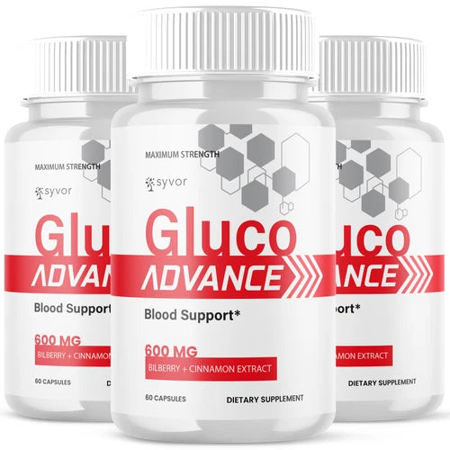 (3 Pack) Gluco Advance Blood Balance Advanced Support Glycogen Vitamin 180 Caps