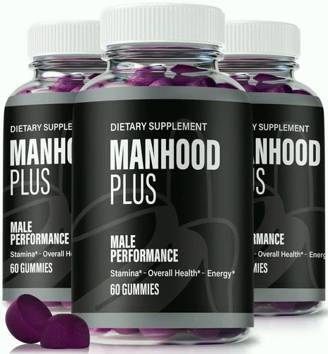 (3 Pack) Manhood Plus Advanced Male Health Gummies to Boost Energy and Stamina