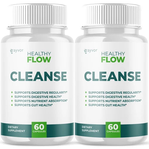 (2 Pack) Healthy Flow Cleanse Probiotic Support Digestive Function 120 Capsules