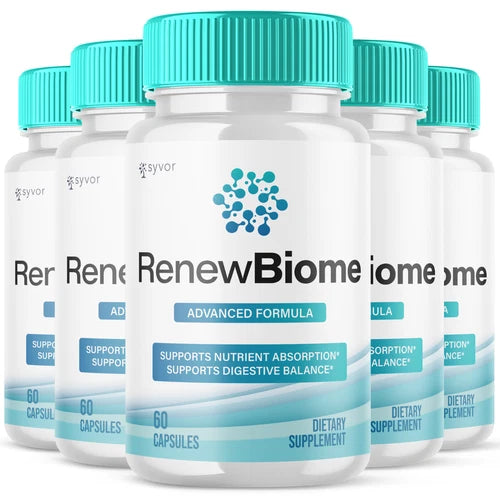 (5 Pack) RenewBiome Probiotic For Gut Health, Renew Biome Vitamin 300 Capsules