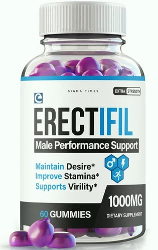 Erectifil Male Performance Gummies, Stamina & Virility Supplement for Men 60ct