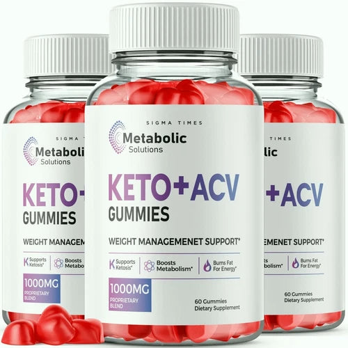 (3 Pack) Metabolic Solutions Keto + ACV Gummies for Burning Fat for Energy