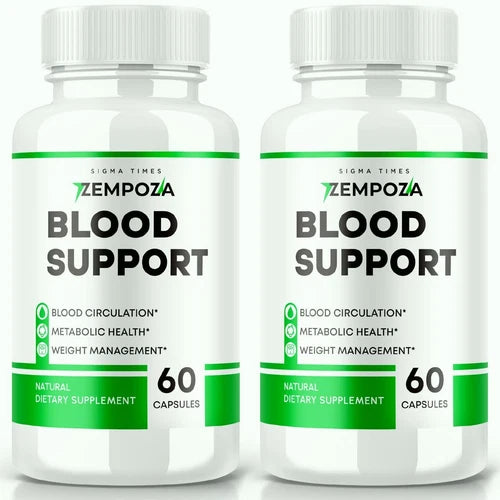 (2 Pack) Zempoza Blood Support Pills for Healthy Blood Sugar and Pressure Levels