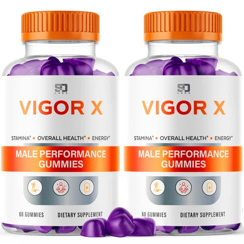 (2 Pack) Vigor X Male Gummies - VigorX Enhances Energy, Vitality & Stamina 120ct