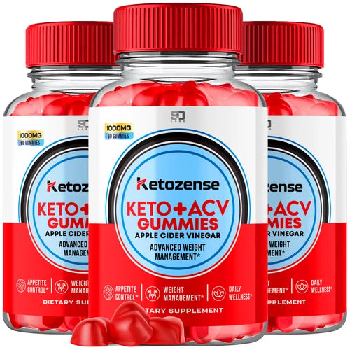(3 Pack) Ketozense Keto Gummies, Ketozense ACV Gummies Weight Loss (180 Gummies)