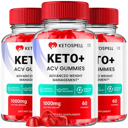 (3 Pack) KetoSpell Keto+ ACV Gummies Weight Loss Supplement 1000MG (180 Gummies)