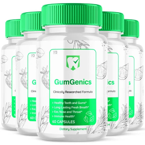 (5 Pack) Gum Genics Oral Probiotic - Support Healthy Teeth & Gums - 300 Capsules