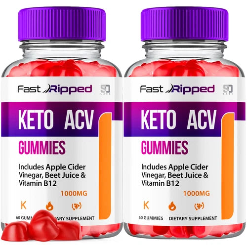 (2 Pack) Fast Ripped Keto, Fast Ripped ACV Gummies Weight Loss (120 Gummies)