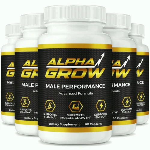 (5 Pack) Alpha Grow for Men, AlphaGrow Advanced Male Performance & Energy Pills