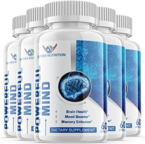 Powerful Mind Nootropic Capsules - Brain Productivity Support Supplement -5 Pack