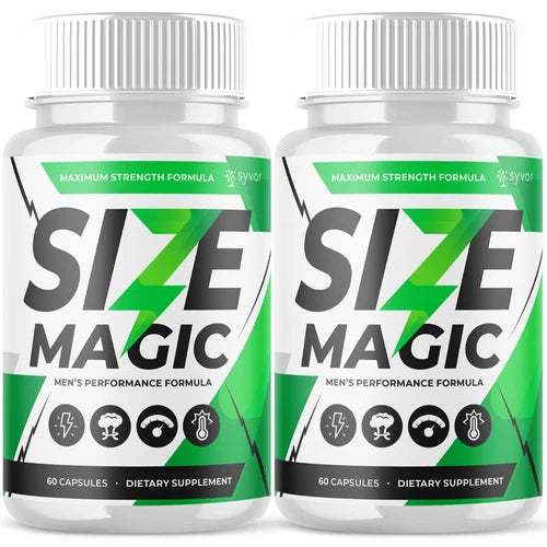 (2 Pack) Size Magic for Men Advanced Max Formula Vitamin Supplement 120 Capsules