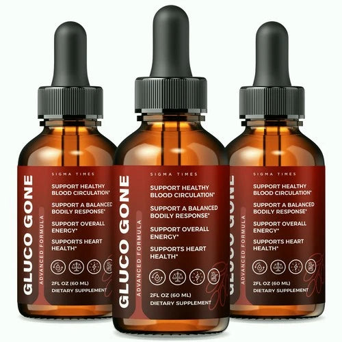 (3 Pack) Gluco Gone Drops - GlucoGone Liquid Formula For Healthy Circulation