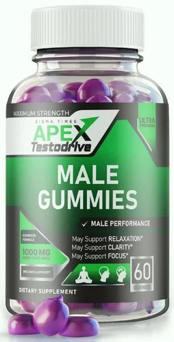 Apex Testodrive Male Health Gummies to Boost T-Levels and Virility 60ct