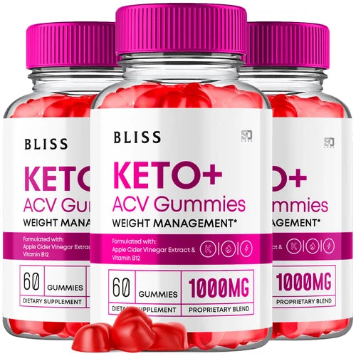 (3 Pack) Bliss Keto Gummies, Bliss Keto ACV Gummies Weight Loss  (180 Gummies)
