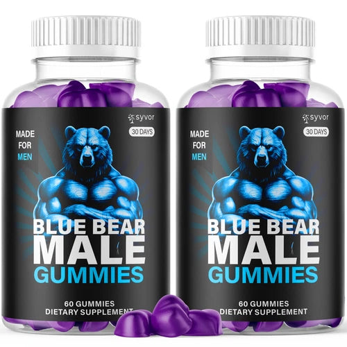 (2 Pack) Blue Bear Male Gummys Advanced Blue Bear Vitamin Supplement 120 Gummies