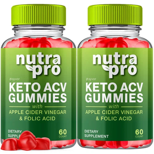 2 Pack Nutra Pro Keto ACV Gummies Maximum Strength Vitamin Formula, 120 Gummies