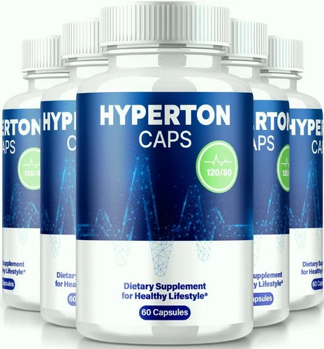 (5 Pack) Hyperton Blood Pressure & Sugar Support Pills, Heart Health Capsules
