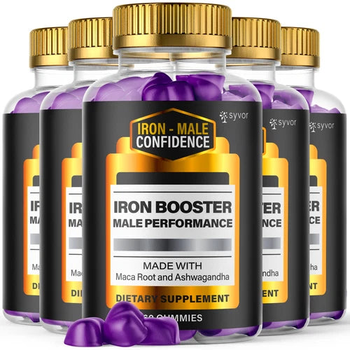 (5 Pack) Iron Male Confidence Men's, Iron Booster Gummies Supplement 300 Gummies