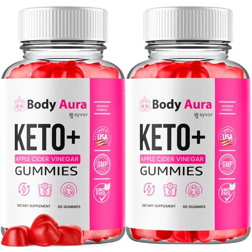(2 Pack) Body Aura Keto ACV Gummys 1000MG Advanced Formula Vitamin 120 Gummies