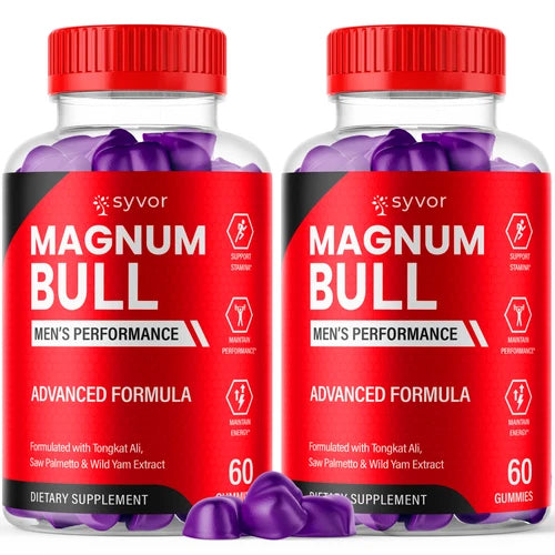 (2 Pack) Magnum Bull Male Gummys Advanced Formula Vitamin Supplement 120 Gummies