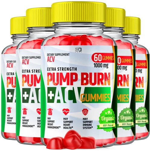 (5 Pack) Pump Burn Keto, Pump Burn Keto ACV Gummies Weight Loss  (300 Gummies)