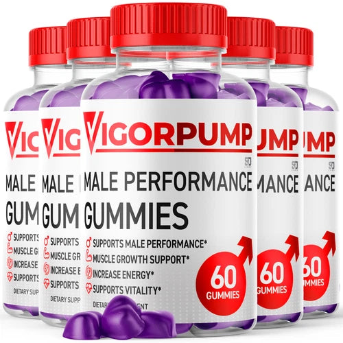 (5 Pack) Vigor Pump Gummies for Men Advanced Drive and Energy Support 300 Gums