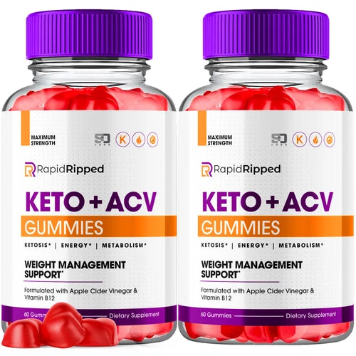 Rapid Ripped Keto, Rapid Ripped ACV Weight Loss & Fat Burn Gummies (2 Pack)