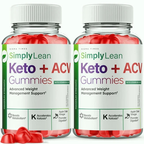 (2 Pack) Simply Lean Keto + ACV Gummies for Advanced Weight Loss and Energy